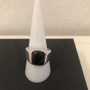 NEW MEN’S RING MADE IN INDIA STERLING SILVER ONYX RING WITH TAG SIZE 9